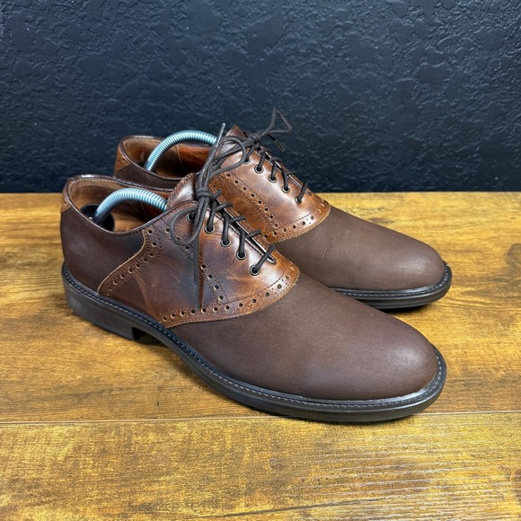 Johnston & Murphy Saddle Oxford 20-7351 Brown Leather Dress Shoes Mens 9